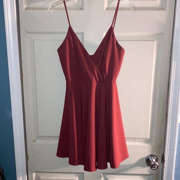 Gorgeous Brick Red Spaghetti StrappedDress. Size Small - Picture 1 of 9